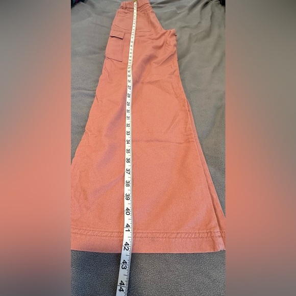 NWOT Forever 21 Dusty Rose/rust brown/ coral/orange color. Flare Fit Cargos. - Picture 3 of 11